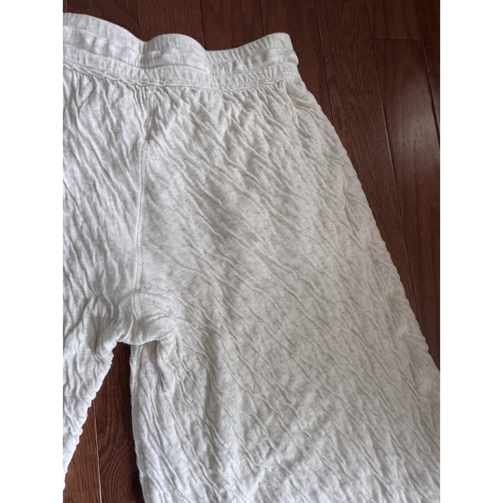 Free People Wait A Minute Wide Leg Lounge Cropped Pants in Cream Medium - Picture 8 of 10